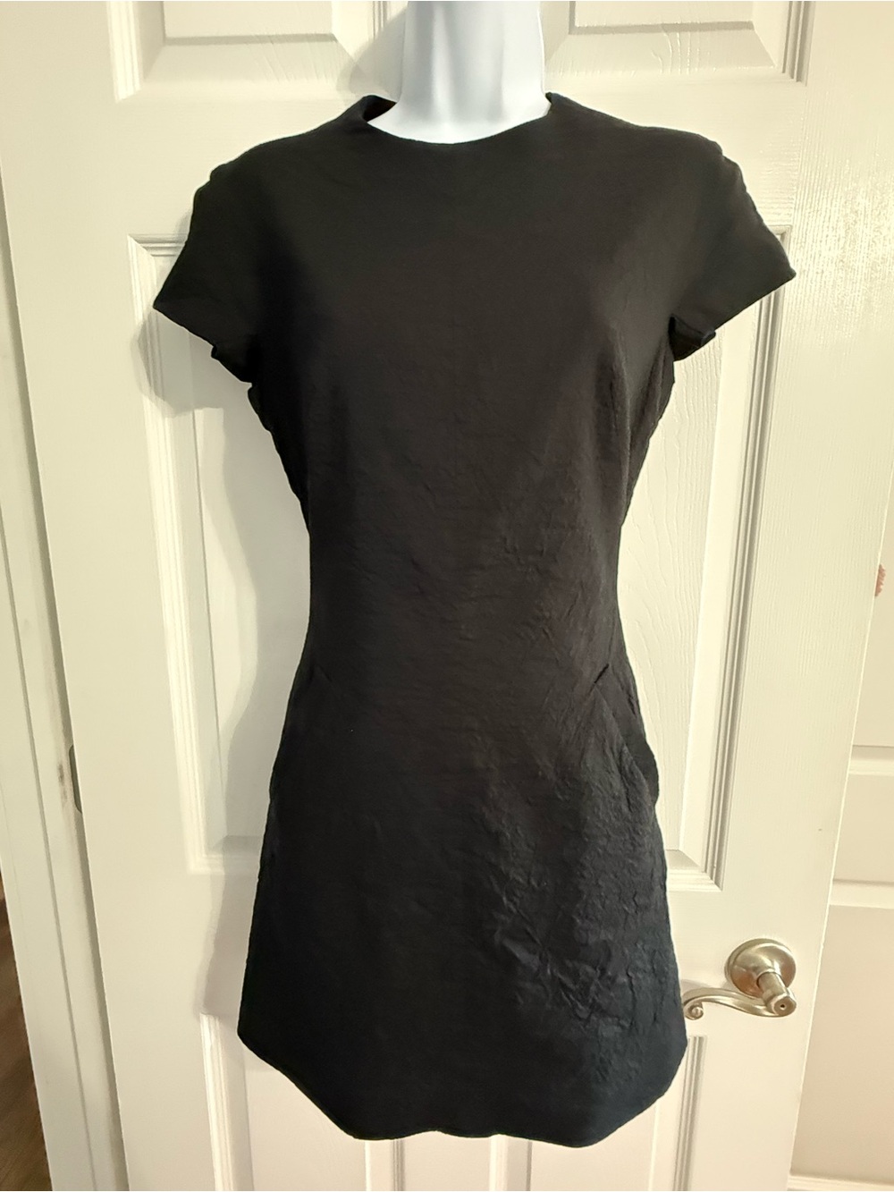 Theory Black Short Sleeve Mini Dress